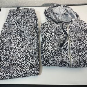 Victoria Secret White and Grey Cheetah Loungewear